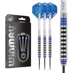 WINMAU Advance 500 Series Tungsten Blue 24 Gram Steeltip Darts Set with Flights and Shafts (Stems)