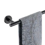 JQK Bath Towel Bar, 24 Inch Stainless Steel Towel Rack Bathroom, Towel Holder Matte Black Wall Mount, Total Length 27 Inch, TB110L24-PB