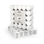 delka 8 Hour Tea Light Candles, 100 Pack, Long Burning Time, Unscented Tea Lights - White…