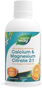 Nature's Way Calcium and Magnesium Citrate 2:1 - Liquid Supplement with Vitamin D3, Vitamin K2 and Collagen – Helps Support the Maintenance of Bones and Teeth – Orange Flavour, 500 mL