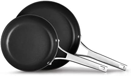 Calphalon Premier Hard-Anodized Nonstick Frying Pan Set, 10-Inch and 12-Inch Frying Pans,Black