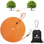 3-in-1 Dog Runner for Yard 150 Feet, Long Tie Out Cable Line with Handle, Long Lead Leash for Dog Outside, Heavy Duty Dog Trolley System, Reflective Outdoor Dog Zip Line for Backyard & Camping