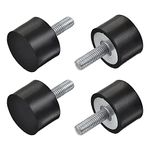 uxcell M8 Rubber Mounts, 4pcs Male Thread Vibration Isolator Shock Absorber, for Garage Motor Air Compressor Car Boat Bobbins, D30mmxH20mm