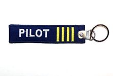 Pilot18 Pilot 4 Stripes Born to Fly Embroidery Aviation Pilot Keychain