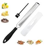 Kitchen Cheese Grater, Durable Rust-Proof Lemon Zester Stainless Steel Blade with Ergonomic TPR Handle for Chocolate, Cheese, Carrot, Garlic, Ginger, Coconut, Nuts