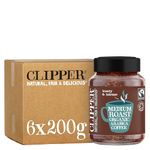 Clipper House blend Organic Instant Coffee | 6 x 200g Jars | Bulk Buy for Home & Catering | Gourmet Coffee | Sustainable Fairtrade Coffee by Clipper Teas | Ethically Sourced & Eco Conscious