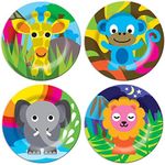 French Bull 74191 Kids Plate Set of 4 - BPA-Free, Tray, Animals, Toddler, Durable, Drop Resistant - Jungle 8-inch