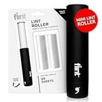 Flint Classic Black Retractable Mini Lint Roller with 90 Extra Sticky Sheets, Small and Portable Lint Roller, Ideal Pet Hair Remover Lint Roller, Travel Lint Roller, and Lint Roller for Clothes