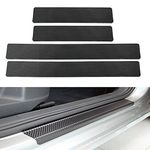 GZRUICA Door Sill Plate Protectors for Car - Universal Door Entry Guards Sill Scuff Cover Panel Step Protector, Welcome Pedal Protector Cover, Carbon Fiber, 4pcs/Set