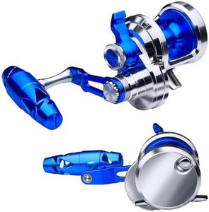 Fishing Jigging Reel Conventional Reels - Lever Drag Saltwater Heavy Duty Deep Ocean Big Game Offshore Round Aluminum Trolling Reel - Saltwater Jigging Fishing Reels JN08R