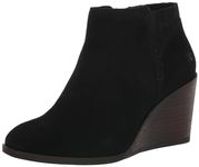 Lucky Brand Women's Zorla Wedge Bootie Ankle Boot, Black Suede, 9.5