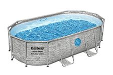 Bestway Power Steel Swim Vista Series II 14' x 8' 2" x 39.5" Above Ground Outdoor Swimming Pool Set with 530 GPH Filter Pump, Ladder, and Pool Cover