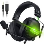 WESEARY Wired Gaming Headset for Xbox Series X|S, Xbox One, PS4, PS5, Switch, Mobile, PC Headset with Surround Sound, Gaming Headphones with ENC Noise Cancelling Mic, 50mm Drivers, Soft Memory Foam