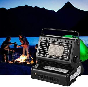 Yinleader Chauffage au gaz en céramique, chauffage d'extérieur, pour tentes, caravanes, camping, brûleur en céramique, 1,3 kW (noir)