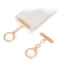 project-cb Phone Tether Tab ×1,Spring Ring ×1,Metal Patch,Universal Phone Lanyard Patch Without Adhesive,Phone Strap Replacement Part for Cell Phone (Gold)