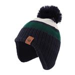 XIAOHAWANG Striped Winter Baby Beanie Knitted Hat Boys Girls Toddler Kids Warm Children Classic Beanie Hats (Green Hat, M)