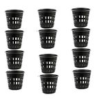 EARATAGROPOTS Orchid Plastic Hydroponic 7'' inch Plant Pots Set of 10 Black