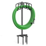 Garden Hose Holder, Keten Detachable Metal Water Hose Holder Stand, Heavy Duty Freestanding Garden Hose Reel Rack and Hose Storage Organizer for Outside Yard