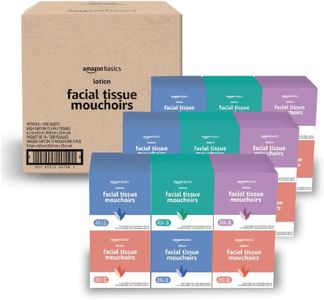 Amazon Basics Facial Tissue with Lotion, 2-Ply, 1350 Count (18 Packs of 75) (Previously Solimo)