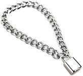 Succuba Heart Padlock Necklace Metal chain Collar Choker Necklace with Lock and Key for Women and Men 16 In, Metal, not known