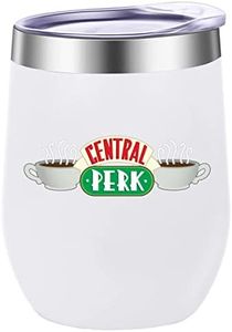 ATHAND Friends Tv Show Merchandise,Central Perk Mug,12oz Coffee Mug Stainless Steel Cups with Lid Tv Show Gifts for Women Men(White)