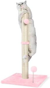 ANWA 32" Tall Cat Scratching Posts for Indoor Cats, 3-in-1 Cat Scratching Post with Plush Toys, Premium Sisal Post for Cats at All Ages with Reinforced Stable Base, Pink