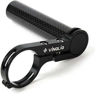 Vinqliq® Bike Cycling Lightweight Carbon Fiber Handlebar Extender Extension Lamp Holder Mount with Aluminum Alloy Bracket for Bike Mounts, GPS Units, Headlights, Cameras or Smartphone Cases (Black)