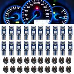 pvotawp 20PCS T5 Dashboard LED Light Bulbs, 37 74 2721 Instrument Cluster Super Bright LED Light with Twist Lock Socket, 3030-3SMD Panel Gauge Cluster Indicator Light Car Parts (Blue)