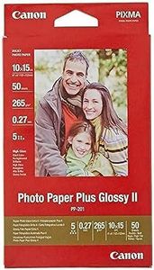 Canon Consumible Papel Fotográfico con Brillo Plus II PP-201 10x15 cm 50 Hojas, Rojo