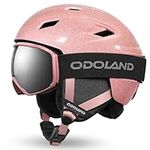Odoland Ski Helmet and Goggles Set, Snowboard Helmet Glasses for Men, Women & Youth - Shockproof/Windproof Gear for Skiing, Snowboarding