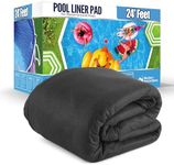 Above Ground Pool Liner Pad, 24' Foot Round, Pre-Cut Heavy Duty Outdoor Pool Pads for Above Ground Pools, Black Swimming Pool Liners for Padding and Protection, Thick Pool Mats to Prevent Punctures