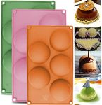 KARP Semi Sphere Silicone Mold Half Sphere Silicone Baking Molds for Making Chocolate, Cake, Jelly, Dome Mousse-Pack of 1 -Multicolor (5-Cavity)