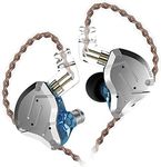 Keephifi KZ ZS10 Pro in Ear Monitor Headphones, KZ HiFi Earbuds Headphone with 4 Balanced Armatures and 1 Dynamic Drivers Earphones for Drummers Musicians (Blue No Mic)