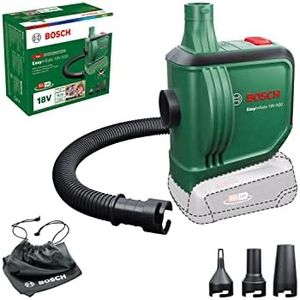 Bosch 18V Cordless Air Pump Without Battery, 3 Nozzles Included, for Inflating or Deflating Airbeds, Paddling Pools and Other Toys (EasyInflate 18V-500)