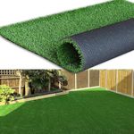 Petgrow Thick Artificial Grass 4 x 6FT,0.7Inch Pile Height Green Soft Fake Faux Grass Turf Mat,Indoor Outdoor Garden Dogs Pet Synthetic Grass Carpet Doormat, Rubber Backed with Drainage Holes