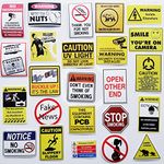 HiroKun 50Pcs Funny Caution Sticker Prank Warning Decal Joke Danger Stickers Hazard Construction Workers Union Foreman