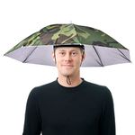 Fulenyi Umbrella Hat Head Cap Anti-UV Novelty Adult Child Hat Festival Hat Portable Waterproof Hands Umbrella Hat for Fishing Hiking Beach Hiking Hiking, Camouflage, 1