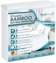 PlushDeluxe Bamboo Mattress Protector Waterproof, Hypoallergenic & Ultra Soft Breathable Bed Mattress Cover for Comfort & Protection (Queen)