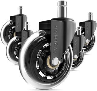 MotionGrey - Rollerblade Office Chair Wheels Replacement for Hardwood Floors, Chair Casters Replacement, Heavy Duty Desk Chair Wheels for Replacing Chair Mat, Rollerblade Casters (1 Set)