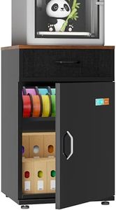 VCGGAIP 3D Printer Stand with Filament Storage 40 Spools,25% RH Filament Dehumidification Moisture-Proof Cabinet for PLA/ABS/TPU/Nylon,Heavy Duty Metal 3D Printer Table with Drawer(Black)