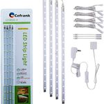 LED Bookself Light Bar Kit - (4) Plug-in Linkable Strip Lights for Showcase Display Light - Series + Parallel Connection - Low Profile - White 6000K