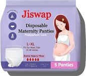 Jiswap Disposable Maternity Paded Panties, Disposable Postpartum Underwear Panties For Women Hospital Provide Surgical Recovery,Incontinence, Maternity (L/Xl(13-40 In)), 5 Count