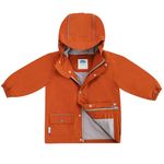 JAN & JUL Waterproof Rain Jacket with Fleece-Lining, Raincoat for Boys and Girls (Terracotta, Size 6Y)