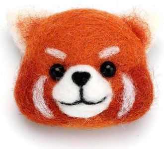 Alegend Needle Felting Kit - Red Panda Brooch Making Supplies, Beginner-Friendly for Clothing Accessories, with User Instructions and Video Tutorials