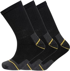 Soxy 12 Pairs Mens Heavy Duty Work Socks Shoe Size 6-11 Safety/Steel Toe Boot Socks, Black, 6/11/2020