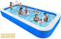 Large Inflatable Swimming Pool, 145" X 74" X 22" Oversized Thickened Blow-Up Pool for Adults, Family, Swimming Pool for Garden, Backyard, Summer Water Party, Indoor Outdoor