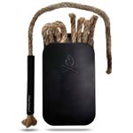 Überleben Tindår Tinder Wick & Bellow Fire Starter Kit - Waterproof, 60 Min Burn Time - Paraffin Wax Rope Hemp Wick and Bellow Bushcraft Survival Kit - Black Aluminum Sleeve & Slider Box