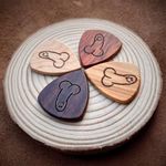 The Bag O' Dicks - Pack of 4 All Natural, Hard Wood, Guitar Plectrums - Maple, Olivewood, Rosewood and Black Sandalwood