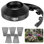 Ergohortus Lawn Edging, 10m Garden Edging Border with 30 Pegs, Plastic Garden Borders Edging with 4.6cm High, Flexible for Grass Edging, Flower Beds Edging, Lawns and Pathway, Black