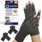 Doctor Developed Arthritis Gloves for Women & Men/Compression Gloves for Arthritis for Women & Men/Fingerless Gloves/Arthritis Pain Relief for Hands, With Doctor Handbook (2 Pairs, L)